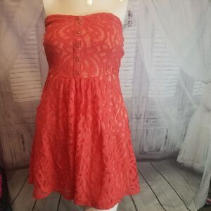 strapless small S junior Vanity Lace Mini dress‎